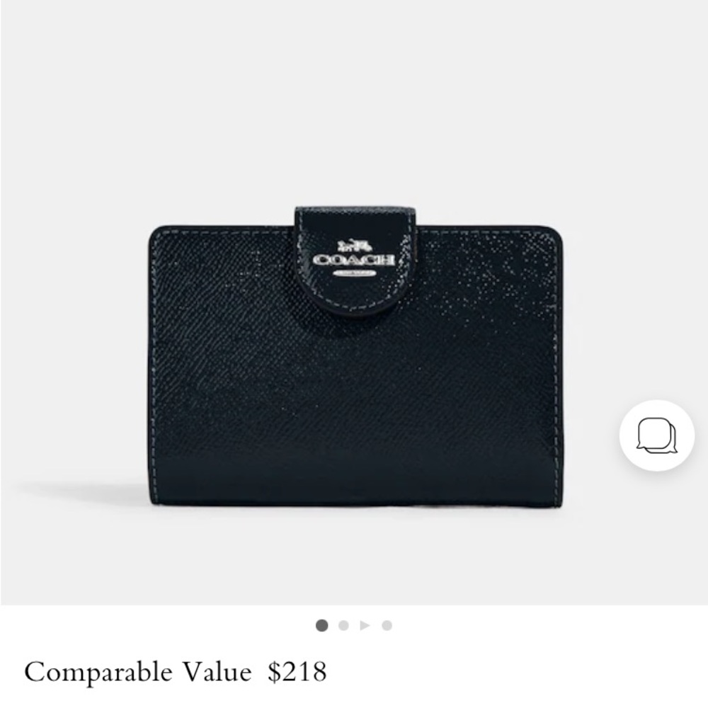 Coach Medium Corner Zip Wallet silver midnight navy